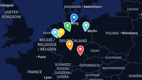 Map of company locations