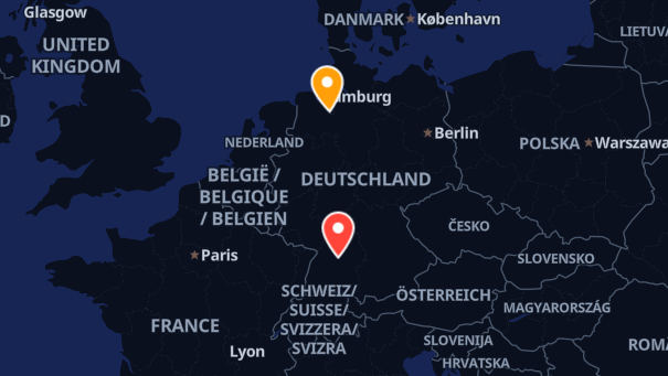Map of company locations