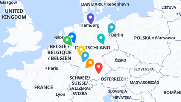 Map of company locations
