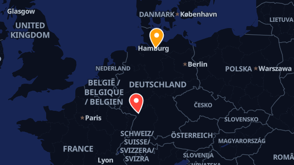 Map of company locations
