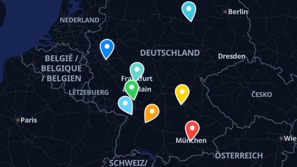 Map of company locations