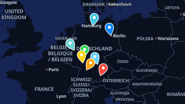 Map of company locations