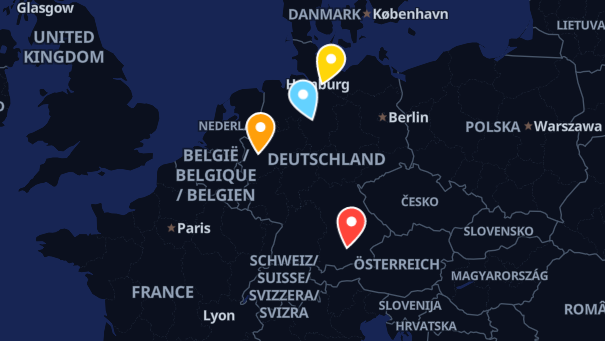 Map of company locations
