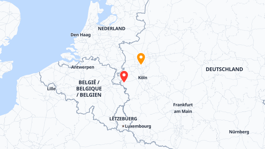 Map of the job locations