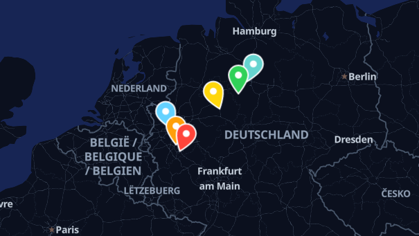 Map of company locations