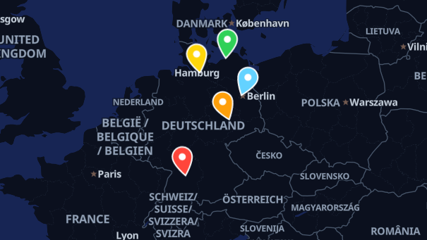 Map of company locations