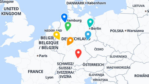 Map of company locations