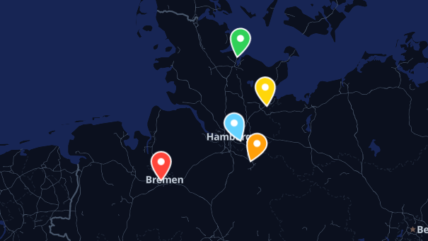 Map of company locations
