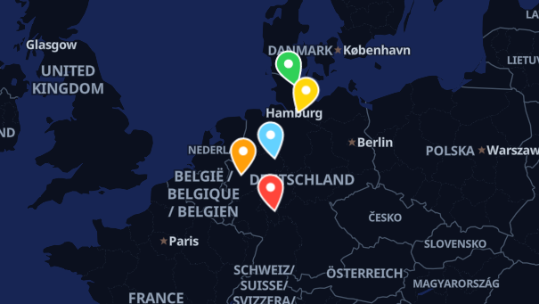 Map of company locations