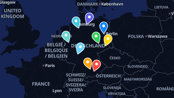 Map of company locations
