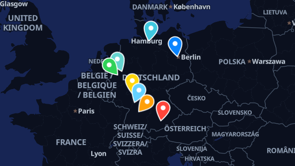 Map of company locations