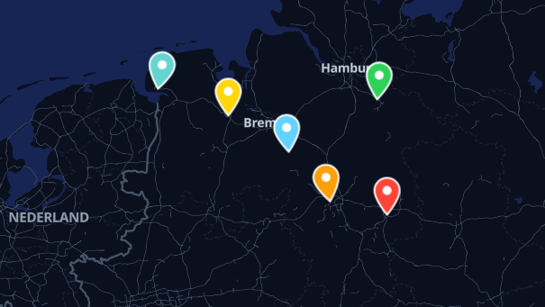 Map of company locations
