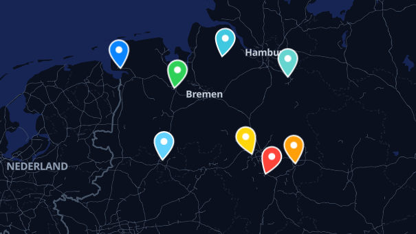 Map of company locations