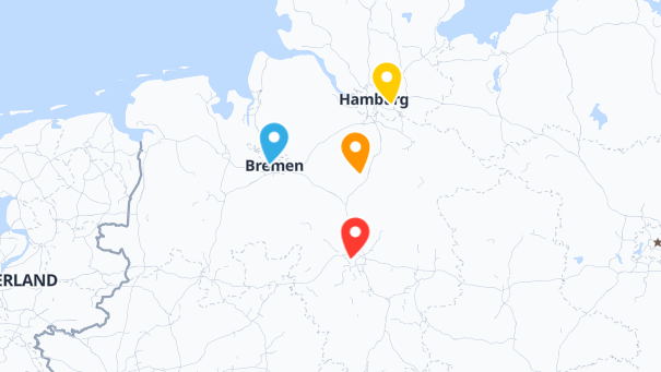 Map of company locations