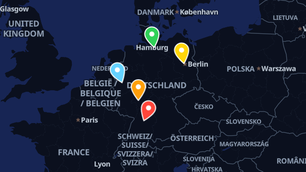 Map of company locations