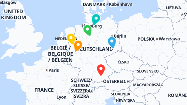 Map of company locations