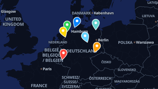 Map of company locations