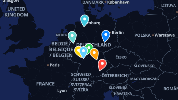 Map of company locations