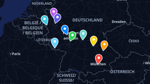 Map of company locations