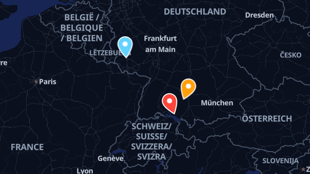 Map of company locations