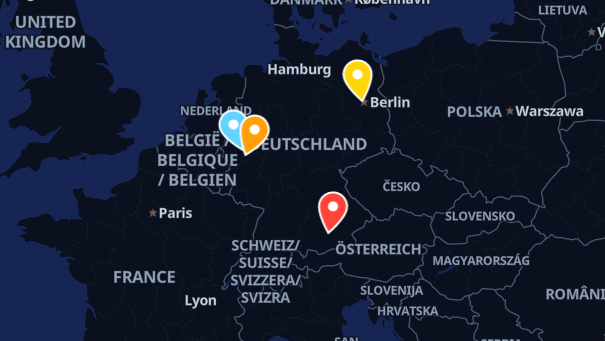Map of company locations