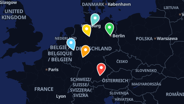 Map of company locations
