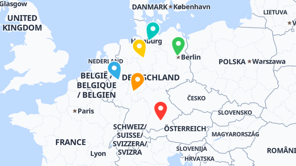 Map of company locations