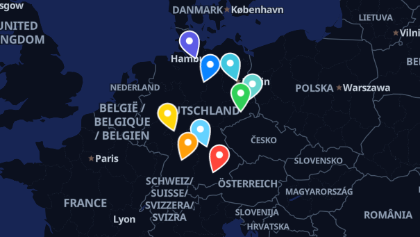Map of company locations