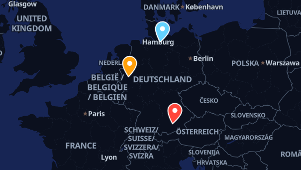Map of company locations
