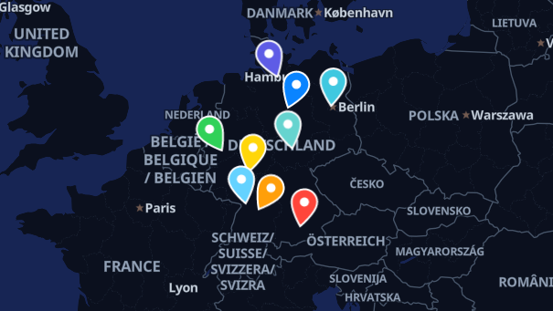 Map of company locations