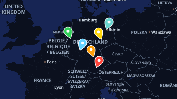 Map of company locations