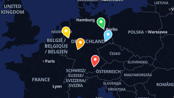Map of company locations