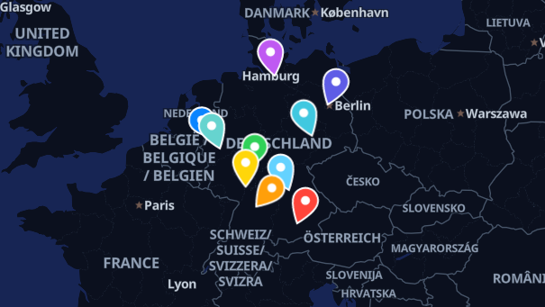 Map of company locations