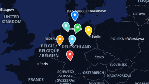 Map of company locations