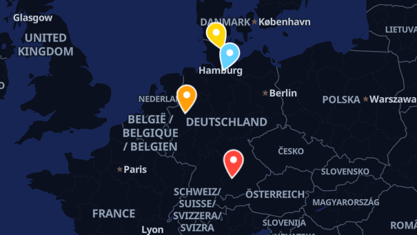 Map of company locations