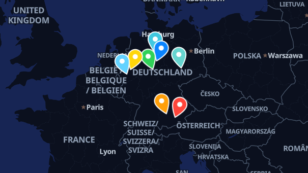Map of company locations