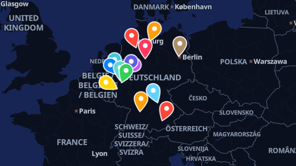 Map of company locations