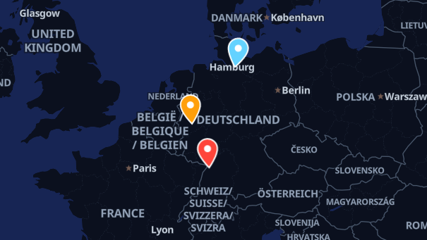 Map of company locations