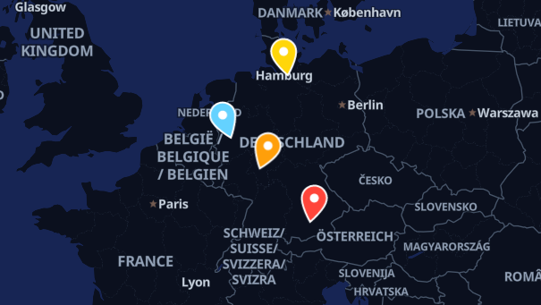 Map of company locations