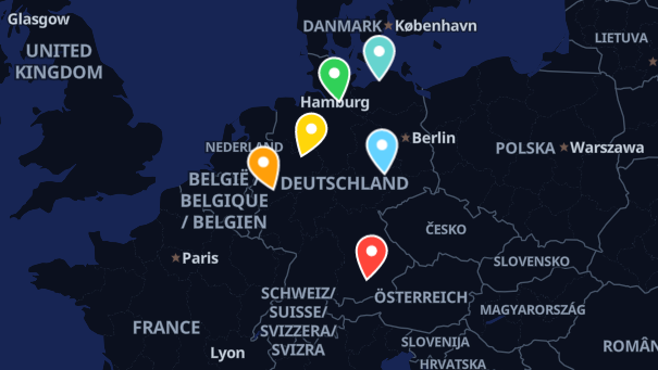 Map of company locations