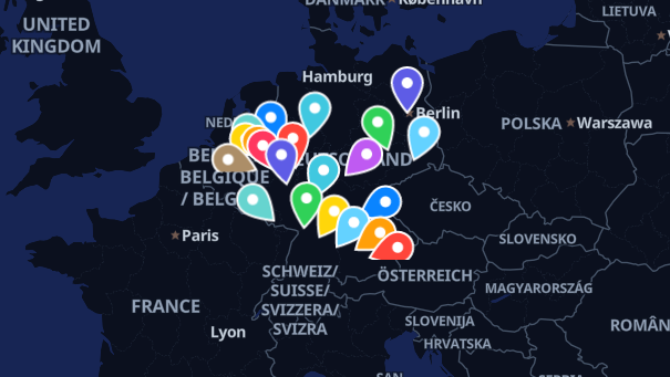 Map of company locations