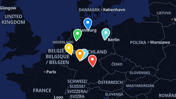 Map of company locations