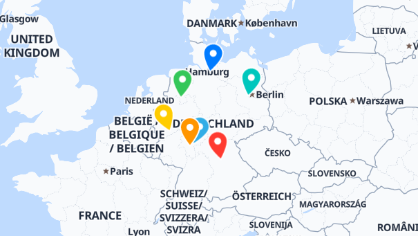 Map of company locations