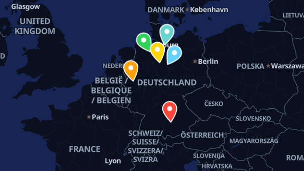 Map of company locations
