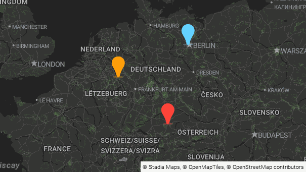 Map of company locations