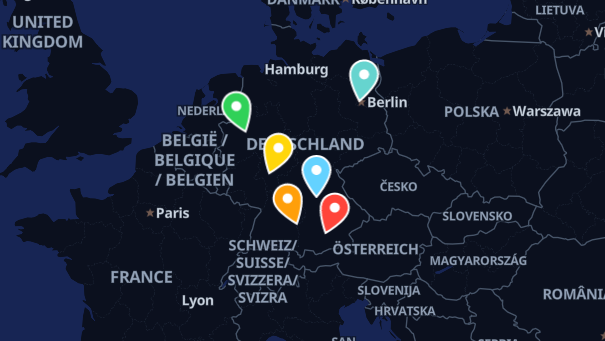 Map of company locations
