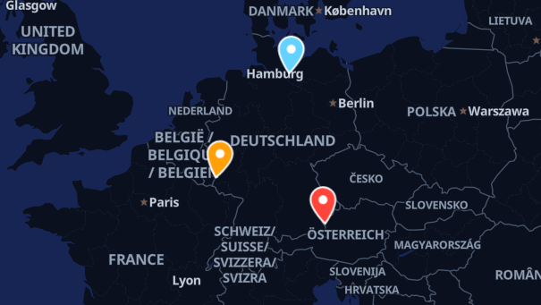 Map of company locations