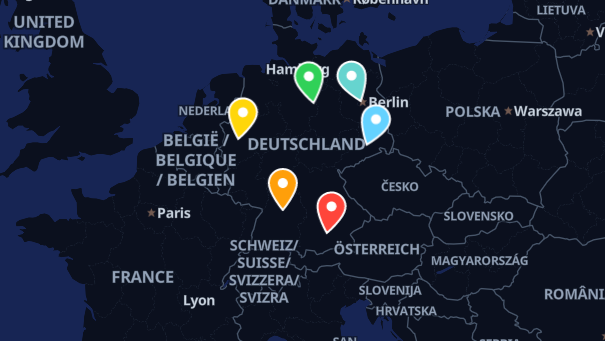 Map of company locations