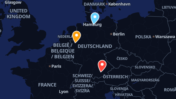 Map of company locations