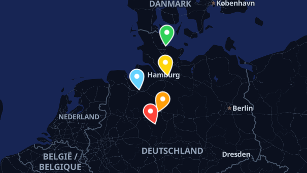 Map of company locations
